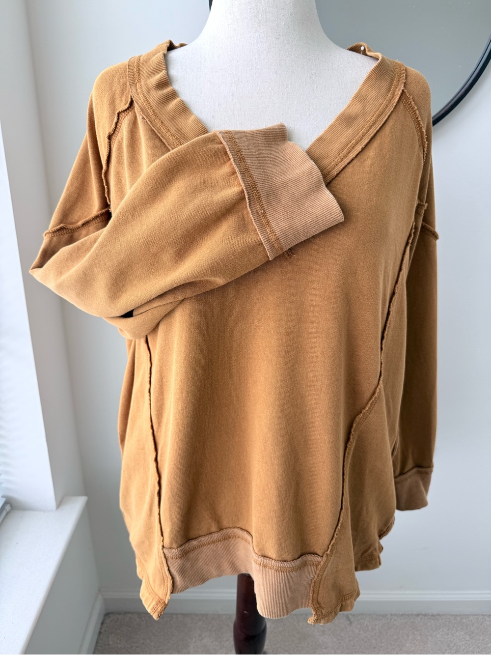 Free People On the Rise Pullover Sweatshirt in Shade Amber - Picture 3 of 12